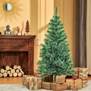 5ft Christmas Tree Artificial - White Frosted Green £22.49