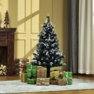 4ft Christmas Tree Artificial - White Frosted Green 222 Tips £27.49