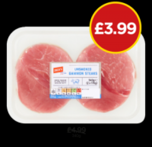Jacks Unsmoked Gammon Steaks £3.99