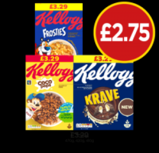 Kelloggs Frosties, Coco Pops, Krave Cookies & Cream £2.75