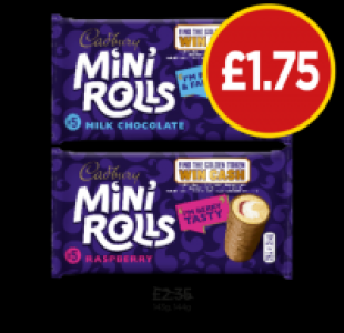 Cadbury Mini Rolls Milk Chocolate, Raspberry £1.75