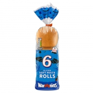 Iceland  Warburtons 6 Sliced Soft White Rolls