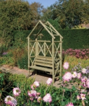 Rowlinson Rustic Criss-cross Garden Arbour - 1550 x 560mm
