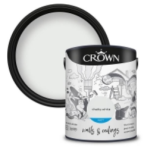 Homebase  Crown Matt Emulsion Paint Chalky White - 5L
