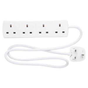 Arlec 4 Socket Extension Lead 1m White £4.00