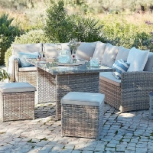 Homebase  Matara Rattan Effect Corner Sofa Set