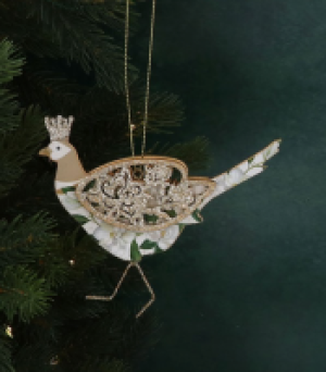 InExcess  Gisela Graham Pheasant Wooden Hanging Christmas Decoration