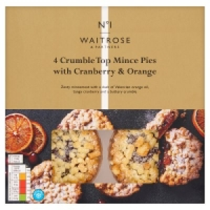Waitrose  No.1 4 Crumble Top Mince Pies with Cranberry & Orange4s