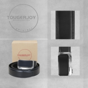 InExcess  Tougerjoy Real Leather Mens Click Belt - Black