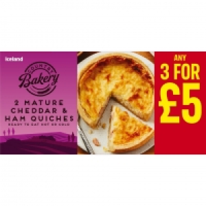 Iceland  Iceland 2 Mature Cheddar & Ham Quiches 240g