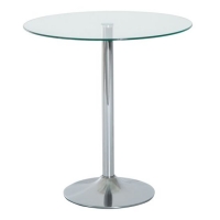 RobertDyas  HOMCOM 2 Seater Metal Round Dining Table With Glass Top