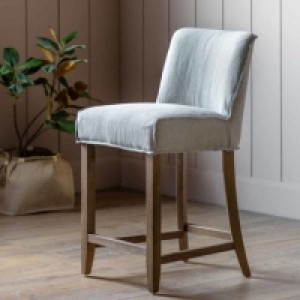 RobertDyas  Gallery Direct Tiema Bar Stool Grey Linen Set of 2