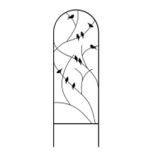 Homebase  Panacea Perching Birds Garden Trellis - Black - 183 x 61cm