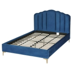 Homebase  Sophia Scallop Double Bed - Navy