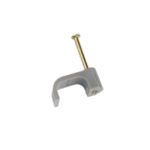 Homebase  Masterplug Twin & Earth Cable Clips 6mm Grey 20 Pack