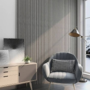 Homebase  Panel Company Acoustic Slat Wall Panel - Grey Oak