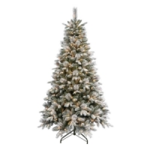 Homebase  7ft Snowy Fairmont Premium Pre-lit Artificial Christmas Tree