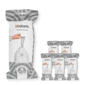 Homebase  PerfectFit Bags (Code H) 50-60L - 120 Bags - White