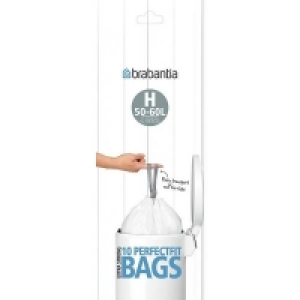 Homebase  Brabantia Bin Liners - 50L and 60L - 10 Pack - White