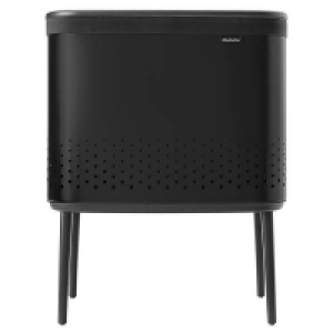 Homebase  Bo Laundry Bin 60L with Plastic Lid - Matt Black