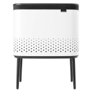 Bo Laundry Bin 60L with Plastic Lid - White