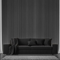 Homebase  Panel Company Acoustic Slat Wall Panel - Charcoal