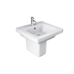 Bathstore Falcon 500mm White Basin and Semi Pedestal