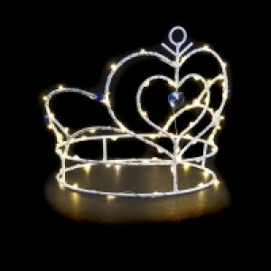 QDStores  Christmas Tree Topper Crown White Metal 17cm