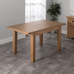 QDStores  Cotswold Oak Extending Dining Table Natural 120cm
