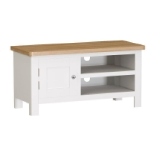 QDStores  Jasmine TV Unit Oak White 1 Door 2 Shelves