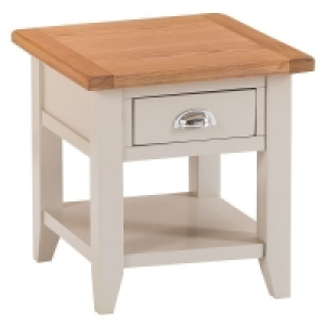 Aurora Mist Side Table Oak Light Grey 1 Shelf 1 Drawer £84.00