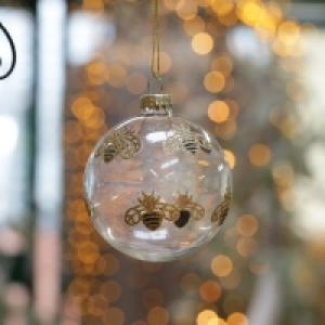 InExcess  Gold Bee Glass Luxury Baubles Set of 6