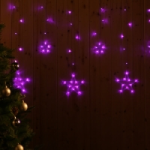 InExcess  Purple Star LED Curtain Lights 2.5 x 1m