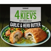Iceland  Iceland 4 Garlic & Herb Butter Chicken Breast Kievs 500g