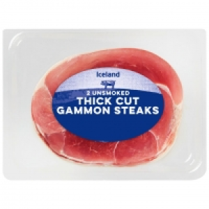 Iceland 2pk Thick Cut Unsmoked Gammon Steaks 400g