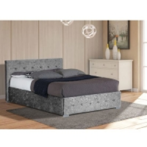 RobertDyas  SleepOn Albie Ottoman Storage Bed Silver Crushed Velvet