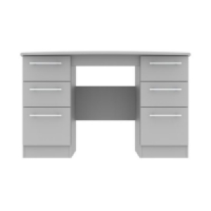 RobertDyas  Ready Assembled Edina 6 Drawer Pedestal Desk Grey Matt