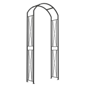 Homebase  Panacea KD Round Top Garden Arch - Black