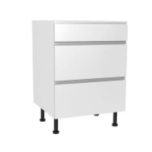 Handleless White Gloss 600mm 3 Drawer Premium Unit