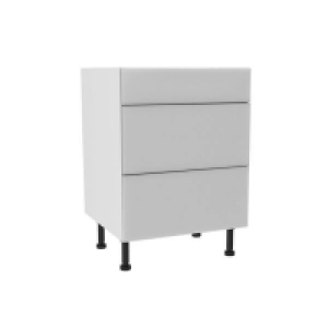 Homebase  High Gloss Slab White 600mm 3 Drawer Premium Unit