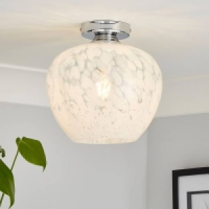 Homebase  Fletcher Glass Flush Ceiling Light