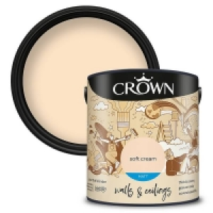 Homebase  Crown Walls & Ceilings Matt Emulsion Paint Soft Cream - 2.5L