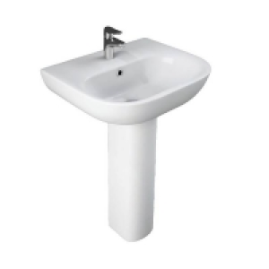 Homebase  Bathstore Newton 550mm White Basin and Full Pedestal