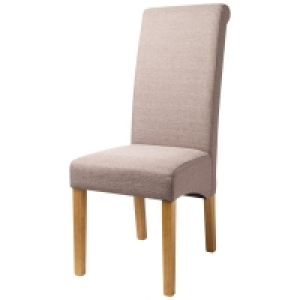 QDStores  London Dining Chair Wood & Fabric Beige