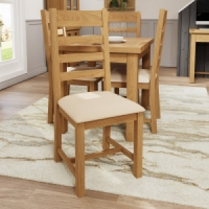 QDStores  Pair of Cotswold Dining Chairs Ladder Back Oak Natural