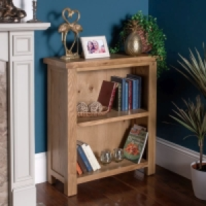 QDStores  Cotswold Oak Bookcase Natural 2 Shelves