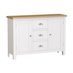 QDStores  Jasmine Large Sideboard Oak White 2 Doors 3 Drawers