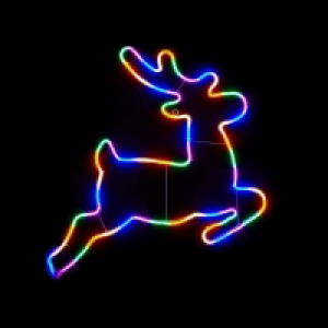 QDStores  Reindeer Neon Christmas Light Feature Multicolour - 55cm