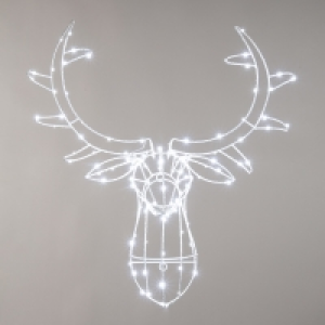 QDStores  120 LED White Twinkling Dewdrop Reindeer 70cm