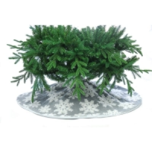 QDStores  121.92cm Christmas Tree Skirt Polyester Grey & White